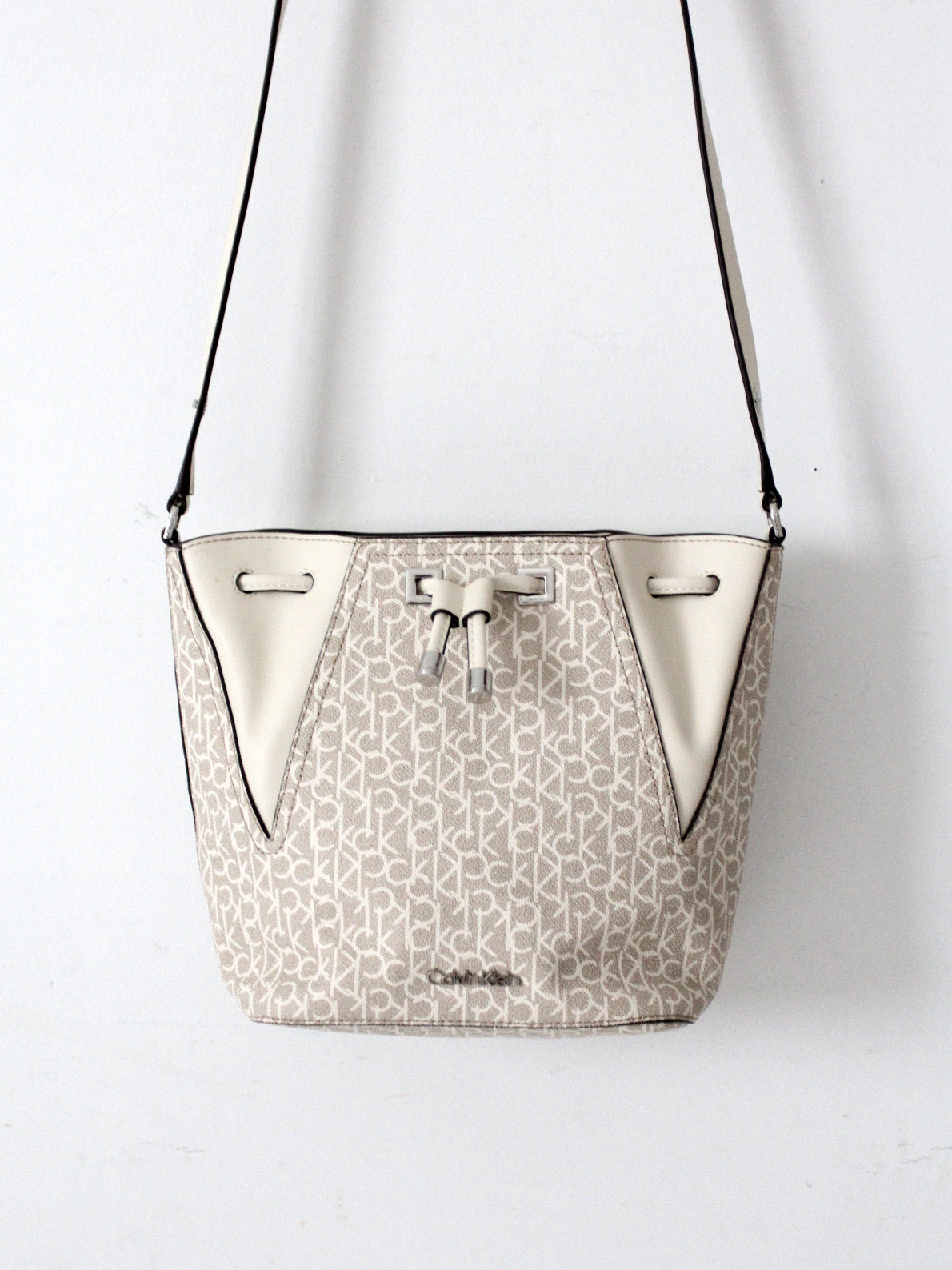 Calvin Klein monogram drawstring bucket bag