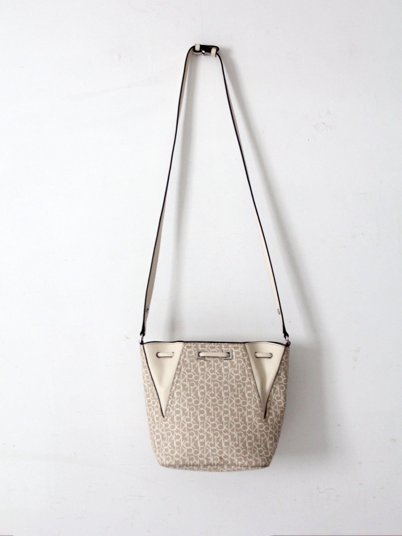 Calvin Klein monogram drawstring bucket bag