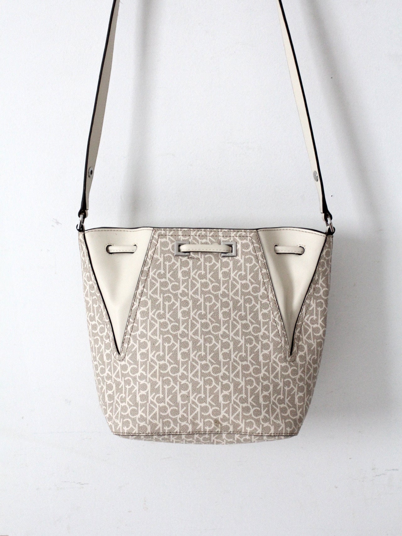 Calvin Klein monogram drawstring bucket bag