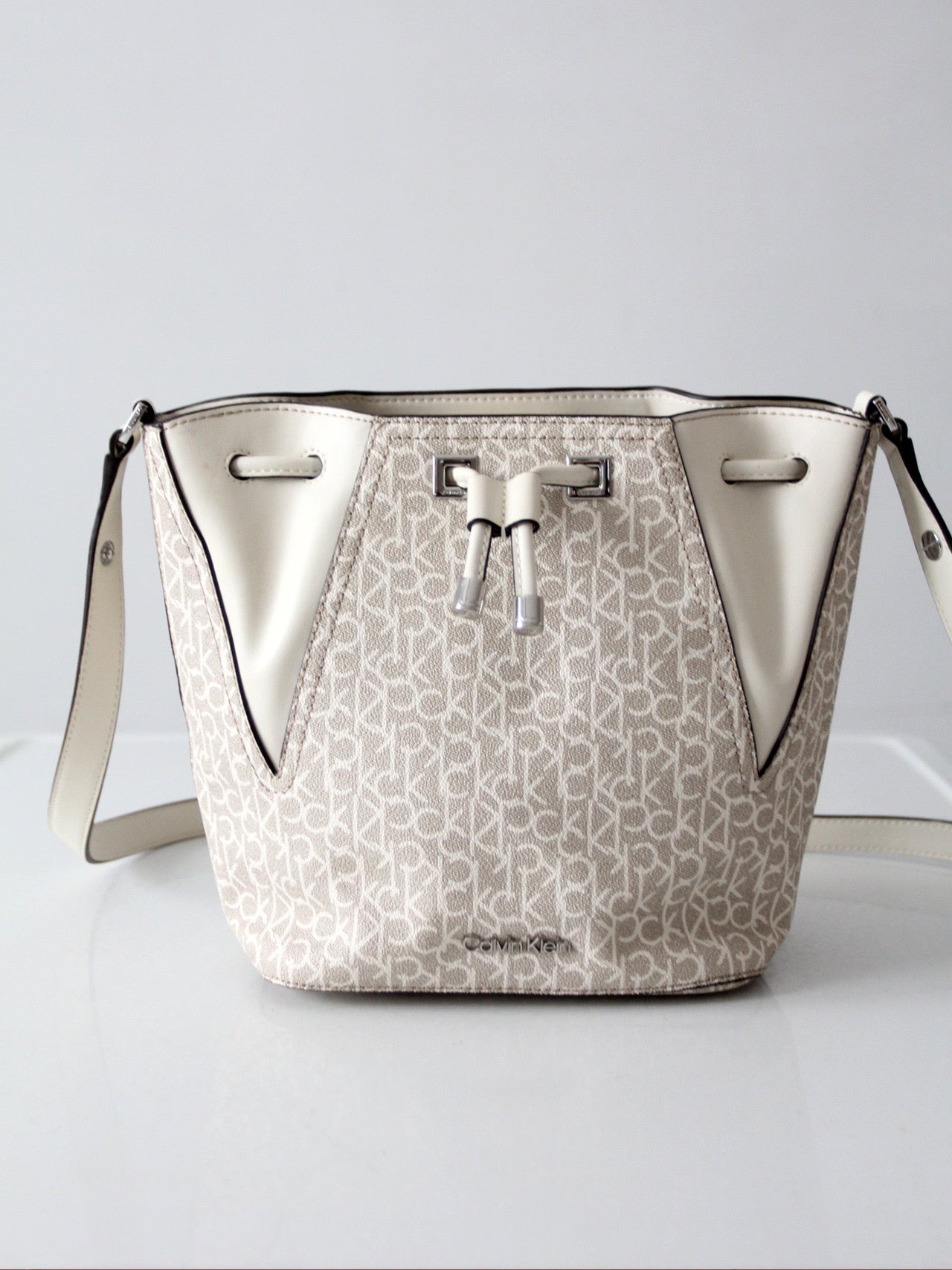 Calvin Klein monogram drawstring bucket bag