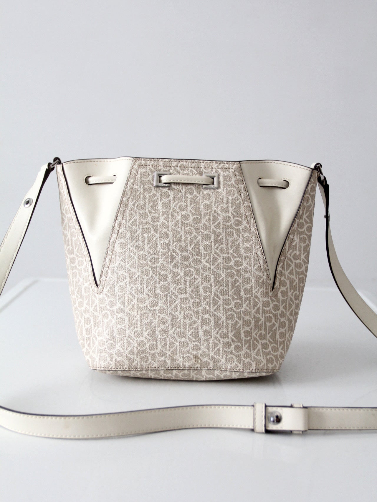 Calvin Klein monogram drawstring bucket bag