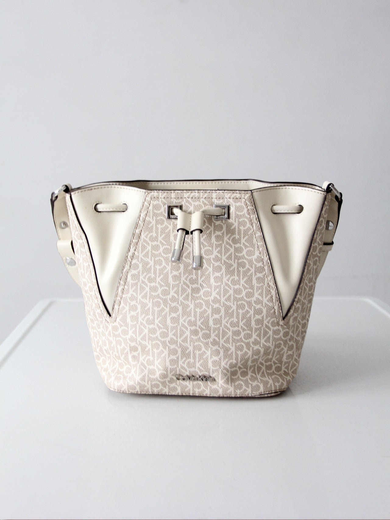 Calvin Klein monogram drawstring bucket bag
