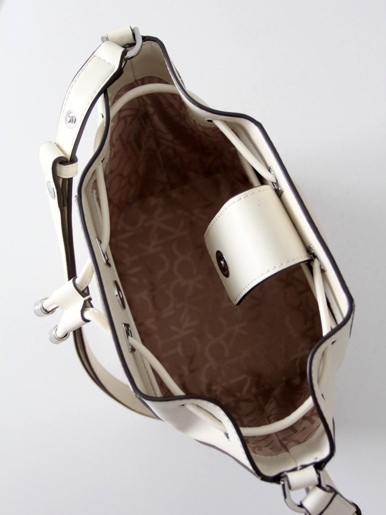 Calvin Klein monogram drawstring bucket bag