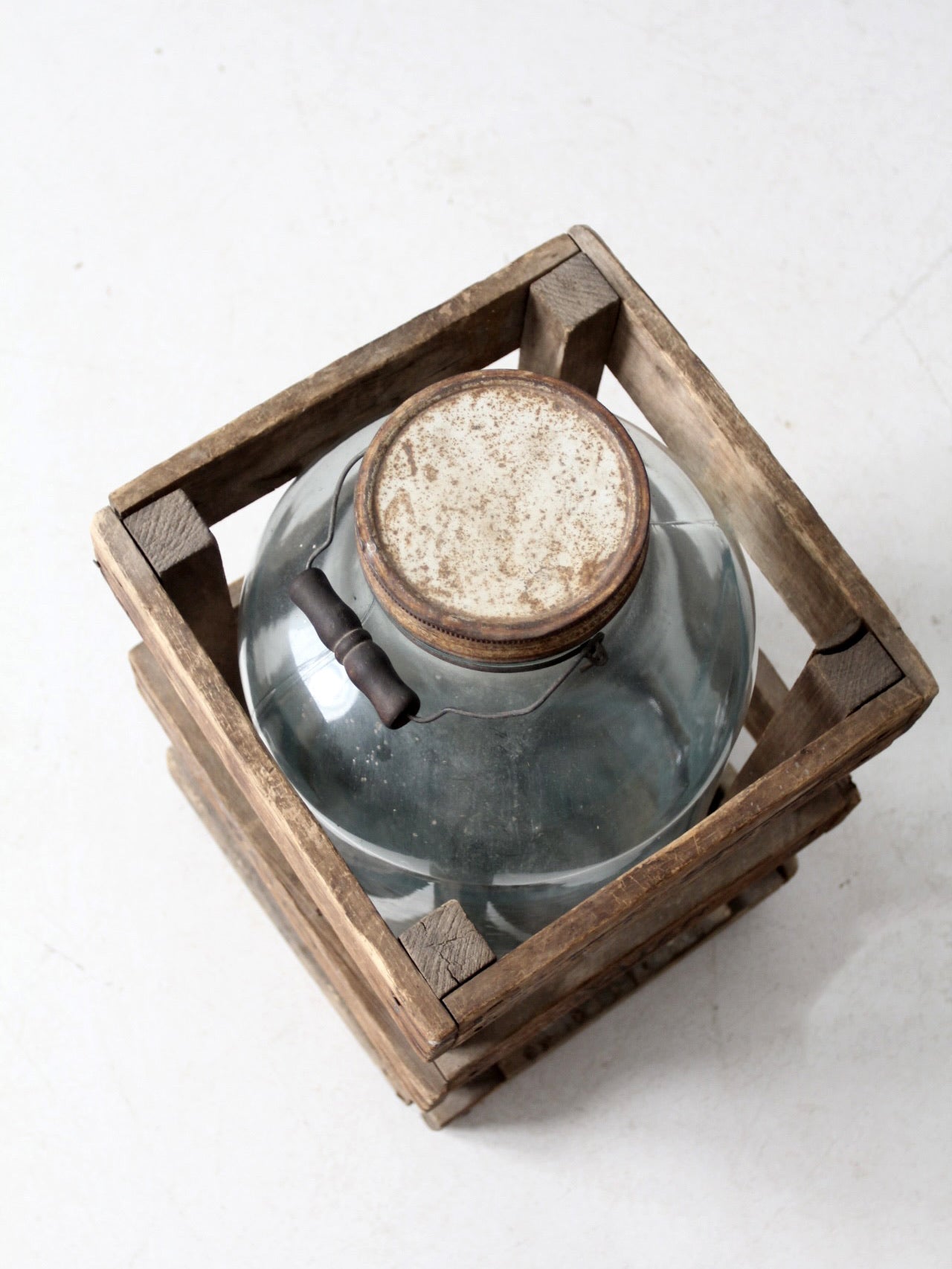 vintage Silver Springs water bottle in wooden crate - Madison, Wisconsin