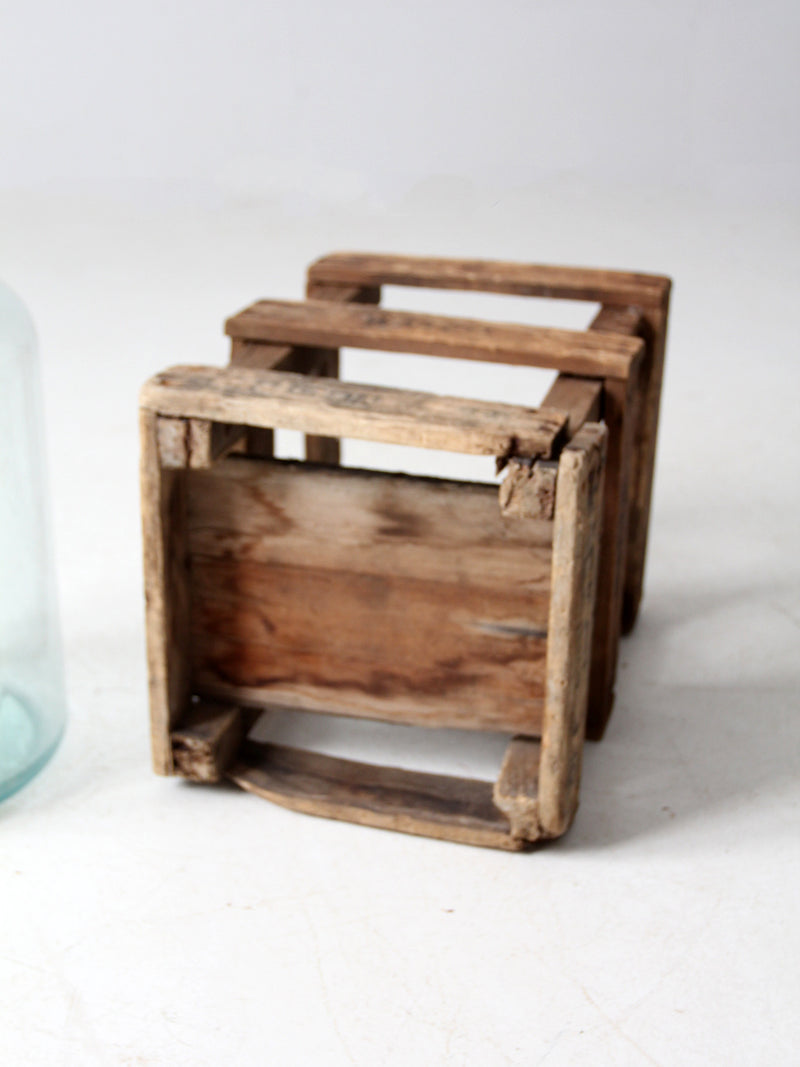 vintage Silver Springs water bottle in wooden crate - Madison, Wisconsin