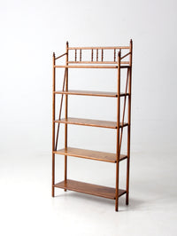 antique wood etagere shelf