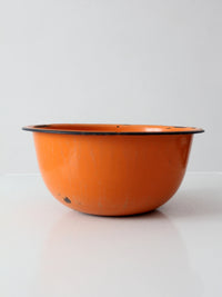mid-century orange enamelware bowl