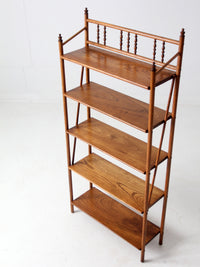 antique wood etagere shelf