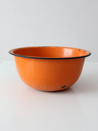 mid-century orange enamelware bowl
