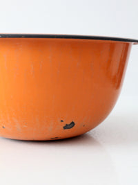 mid-century orange enamelware bowl