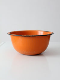 mid-century orange enamelware bowl