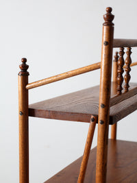 antique wood etagere shelf