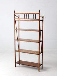 antique wood etagere shelf