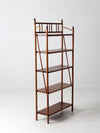 antique wood etagere shelf