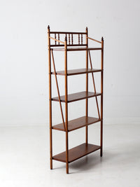 antique wood etagere shelf