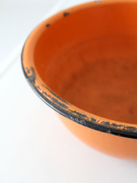 mid-century orange enamelware bowl