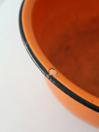 mid-century orange enamelware bowl