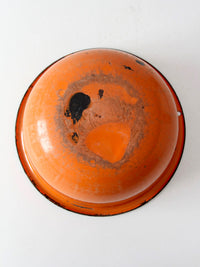 mid-century orange enamelware bowl