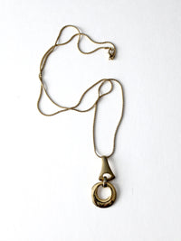 vintage sculptural gold pendant necklace