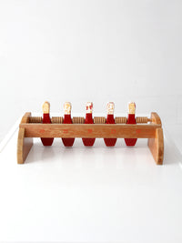 mid-century wooden tabletop bowling game
