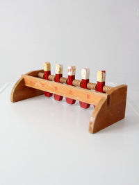 mid-century wooden tabletop bowling game