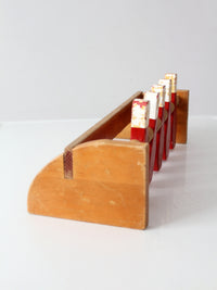 mid-century wooden tabletop bowling game