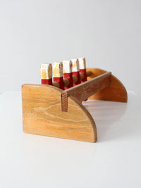mid-century wooden tabletop bowling game