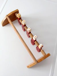 mid-century wooden tabletop bowling game