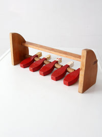 mid-century wooden tabletop bowling game
