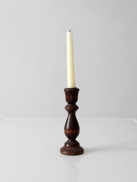 vintage turned wood candle holder