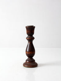 vintage turned wood candle holder