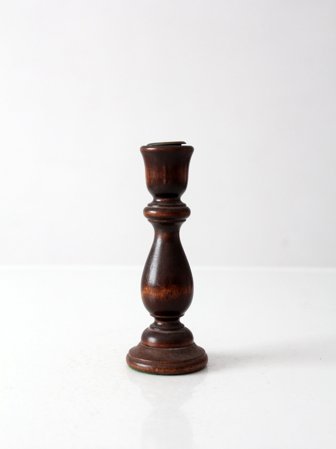 vintage turned wood candle holder