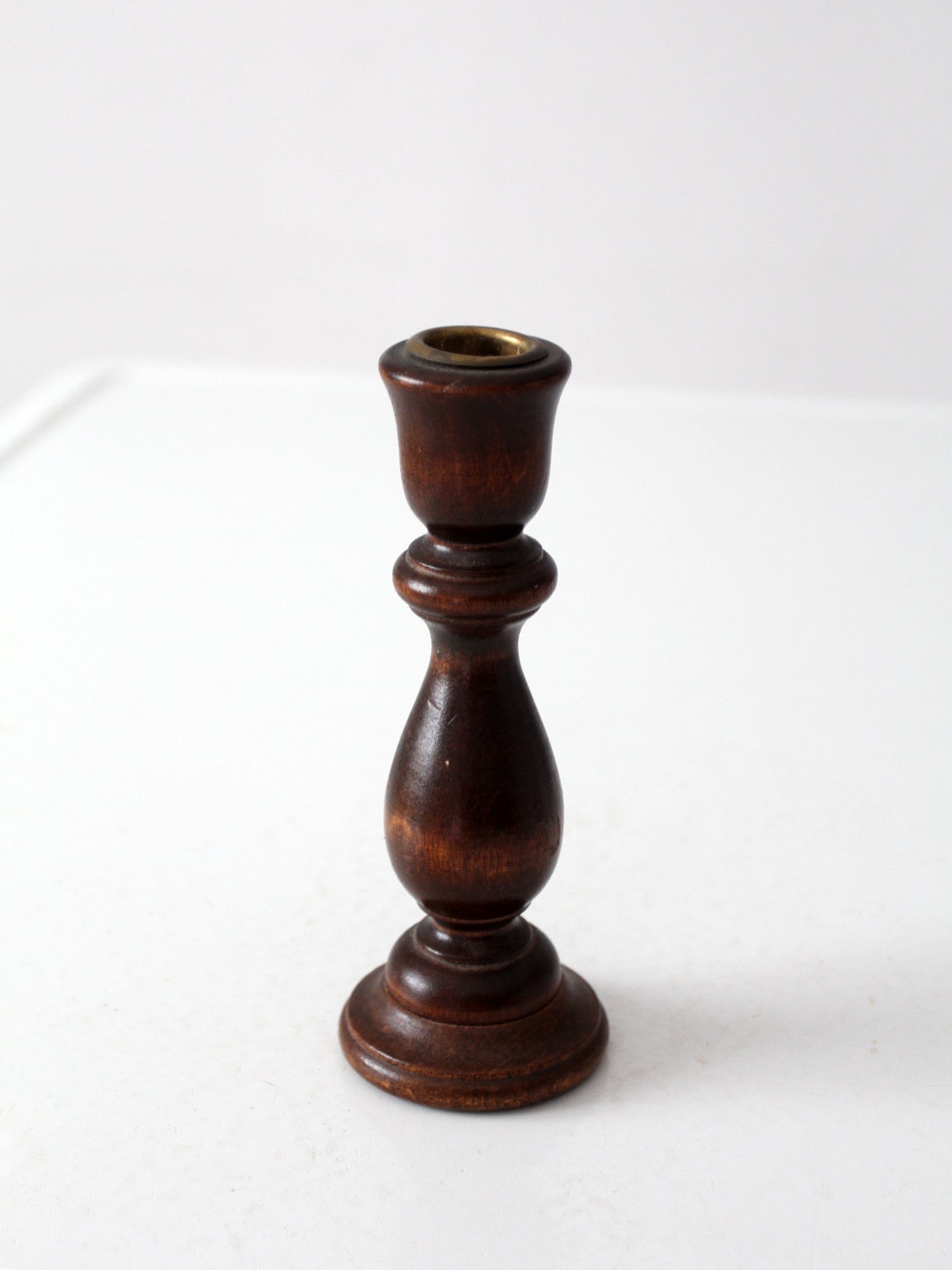 vintage turned wood candle holder