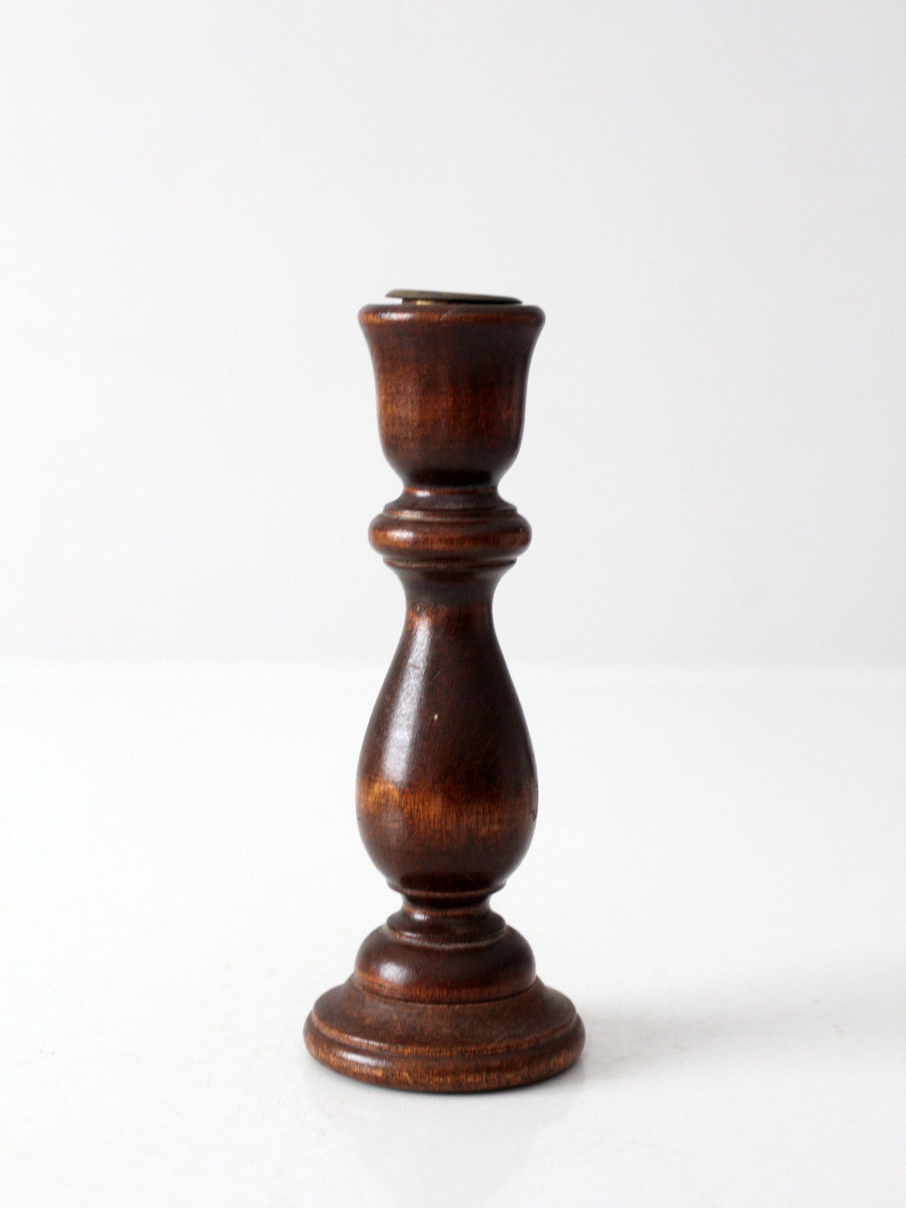 vintage turned wood candle holder