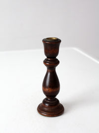 vintage turned wood candle holder