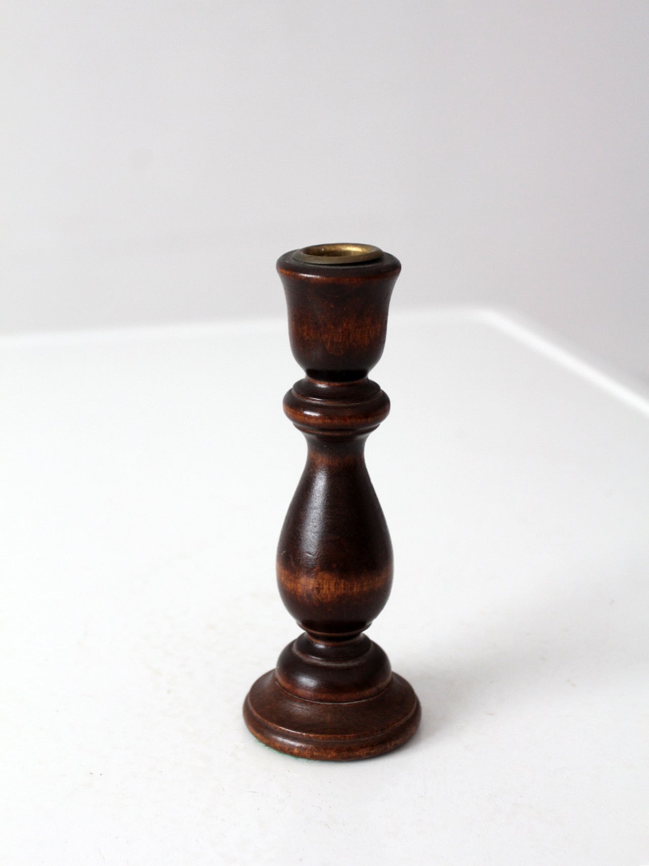 vintage turned wood candle holder