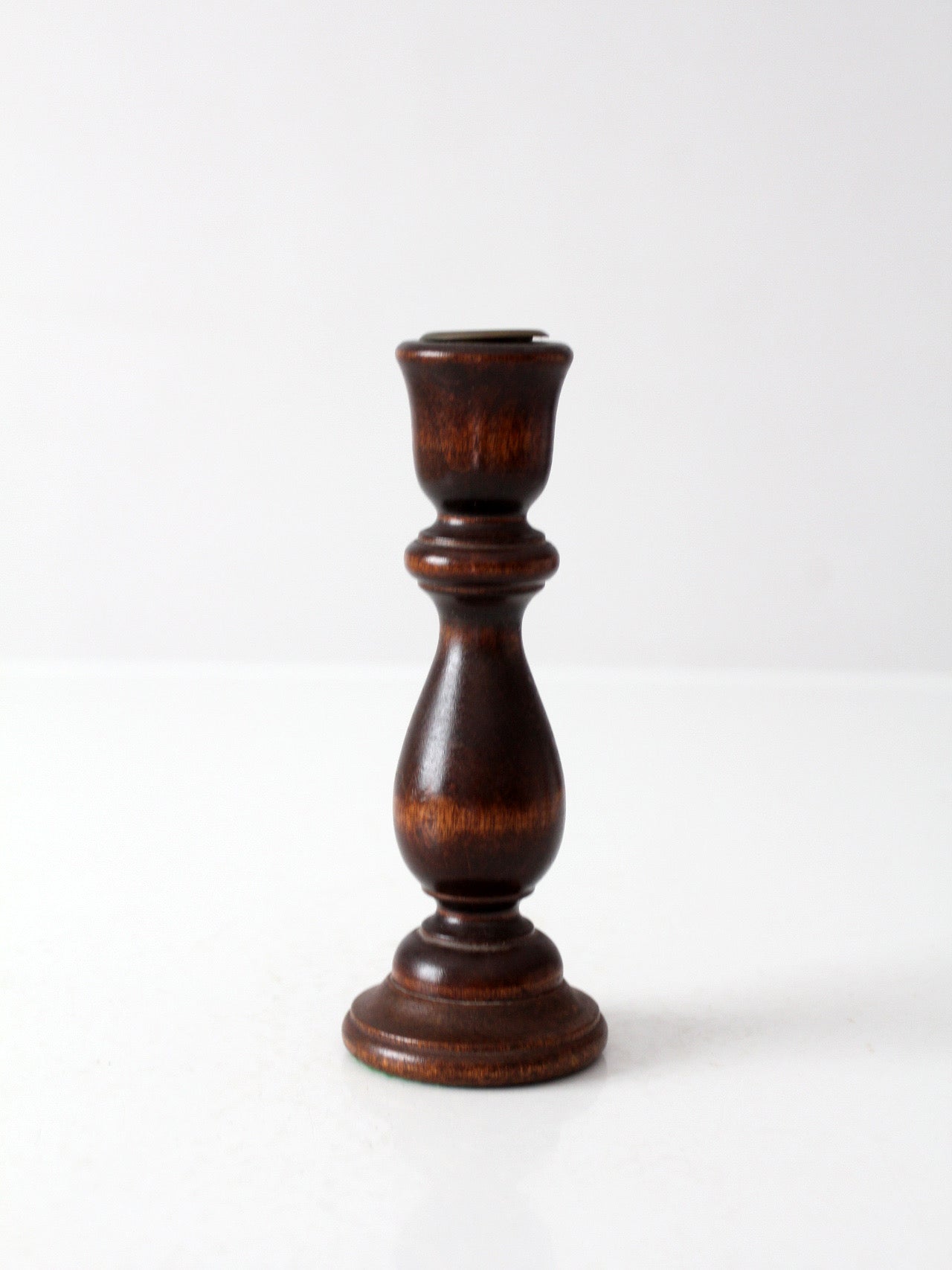 vintage turned wood candle holder