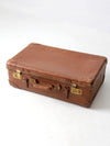 vintage brown leather suitcase
