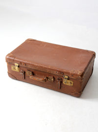 vintage brown leather suitcase