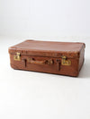 vintage brown leather suitcase