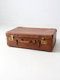 vintage brown leather suitcase