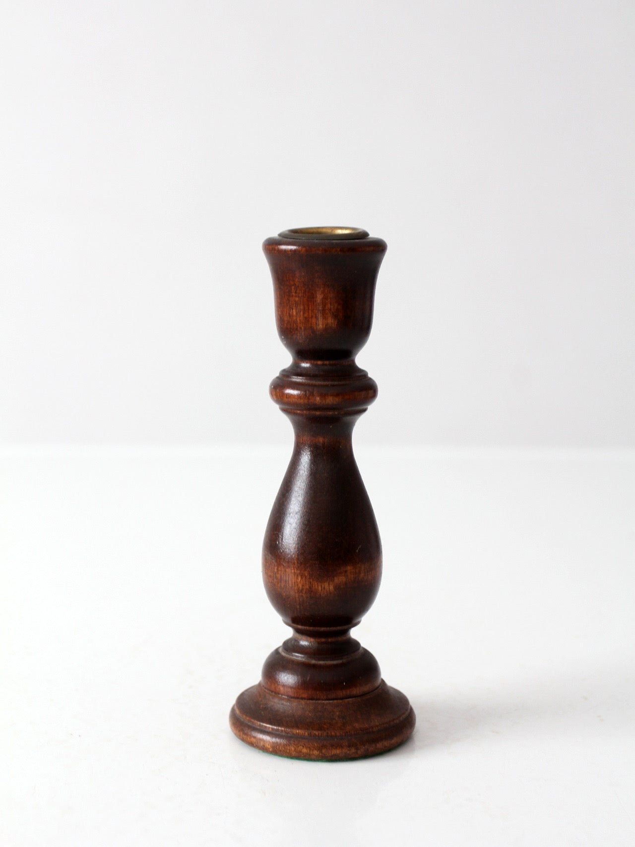 vintage turned wood candle holder