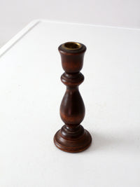 vintage turned wood candle holder