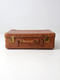 vintage brown leather suitcase