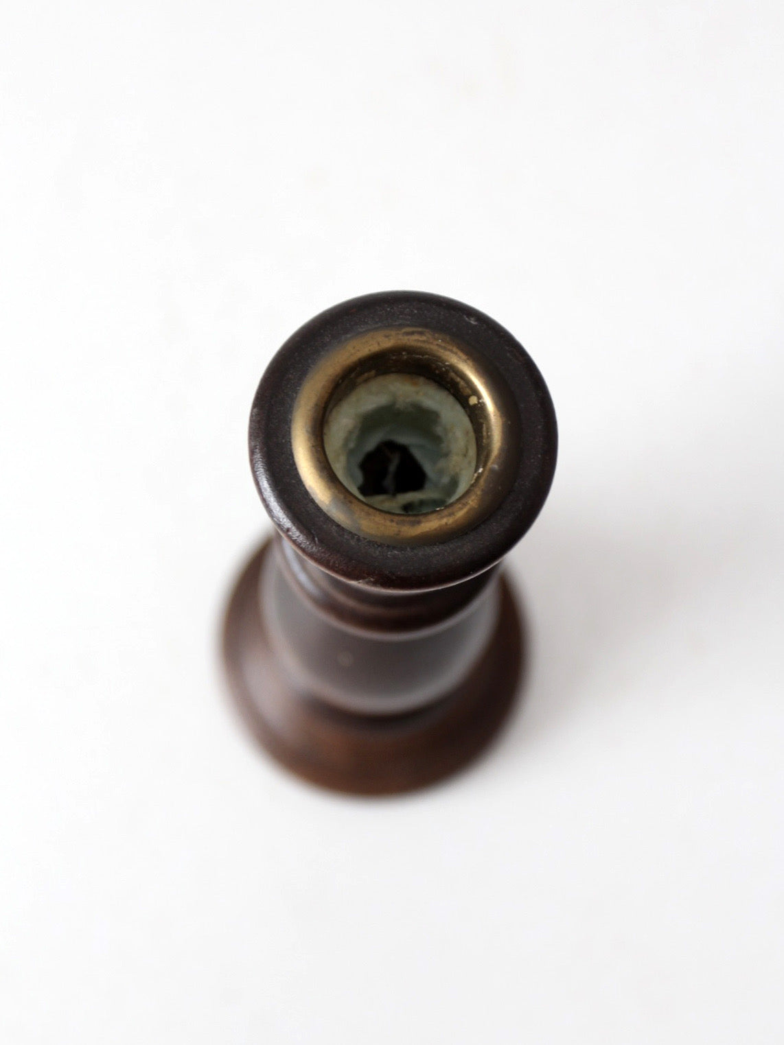 vintage turned wood candle holder