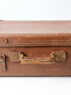 vintage brown leather suitcase