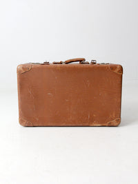 vintage brown leather suitcase
