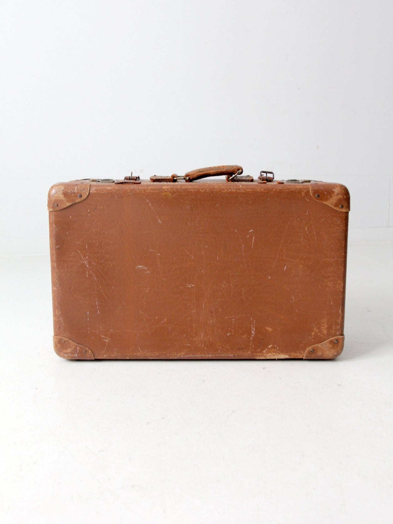 vintage brown leather suitcase