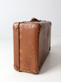 vintage brown leather suitcase