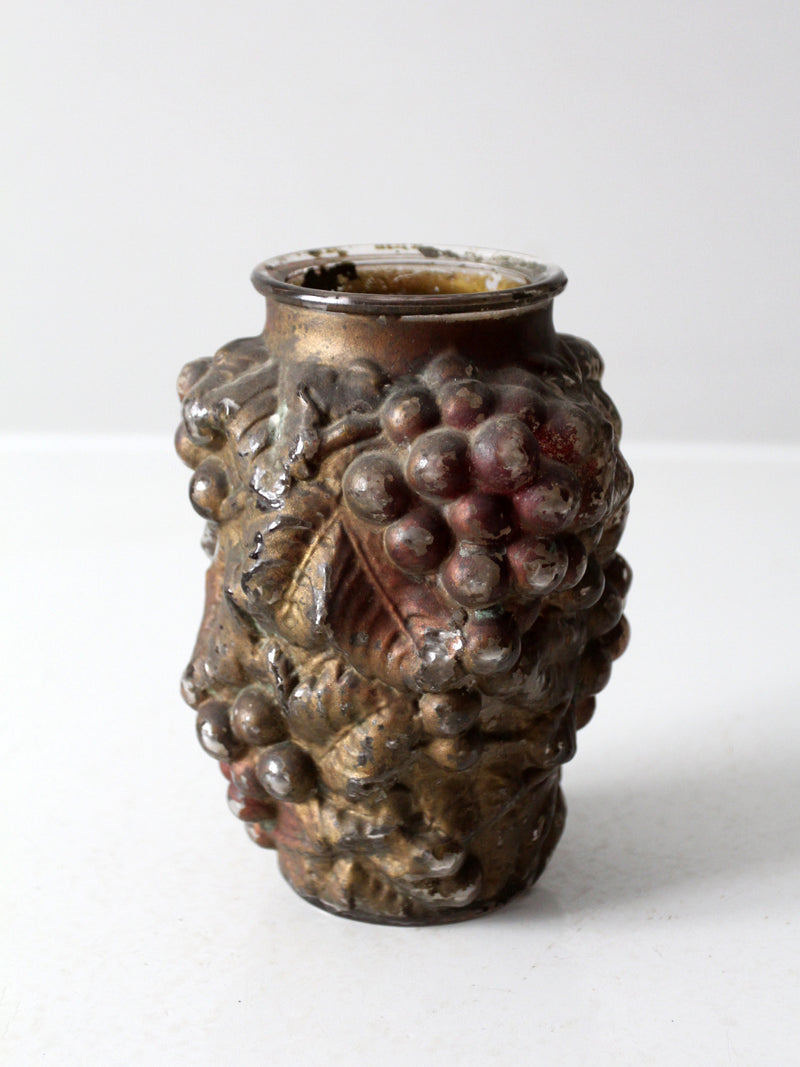 vintage Goofus glass vase with grape relief